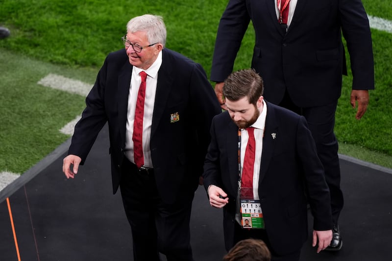 Alex Ferguson (left) ahead of the UEFA Europa League final. Photograph: Andrew Milligan/PA